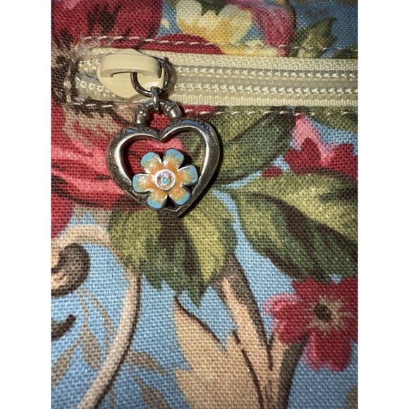 Brighton Reversible Tapestry Leather Crossbody Shoulder Bag Heart Charm Boho Vtg - Picture 13 of 14